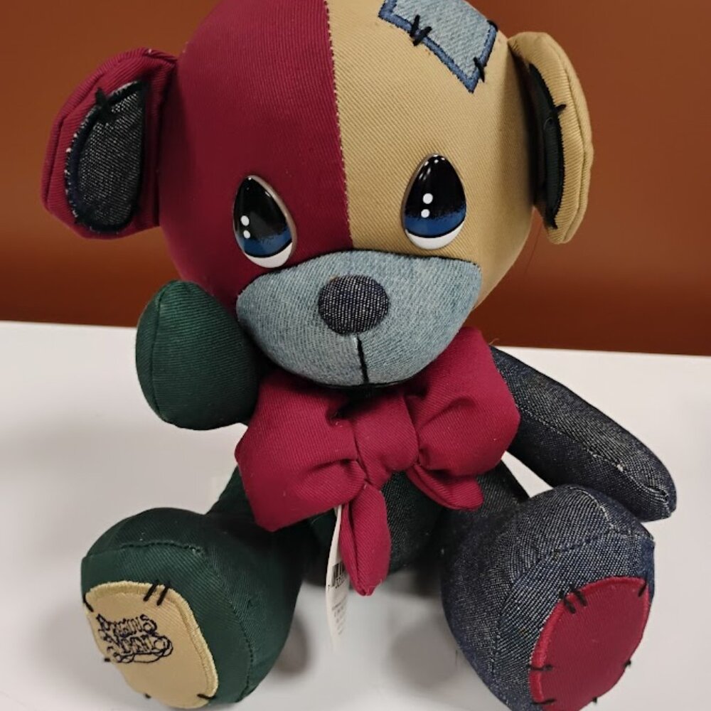 Precious Moments Patchwork Teddy Bear | Doll Collection | Folk Art Style Plush |